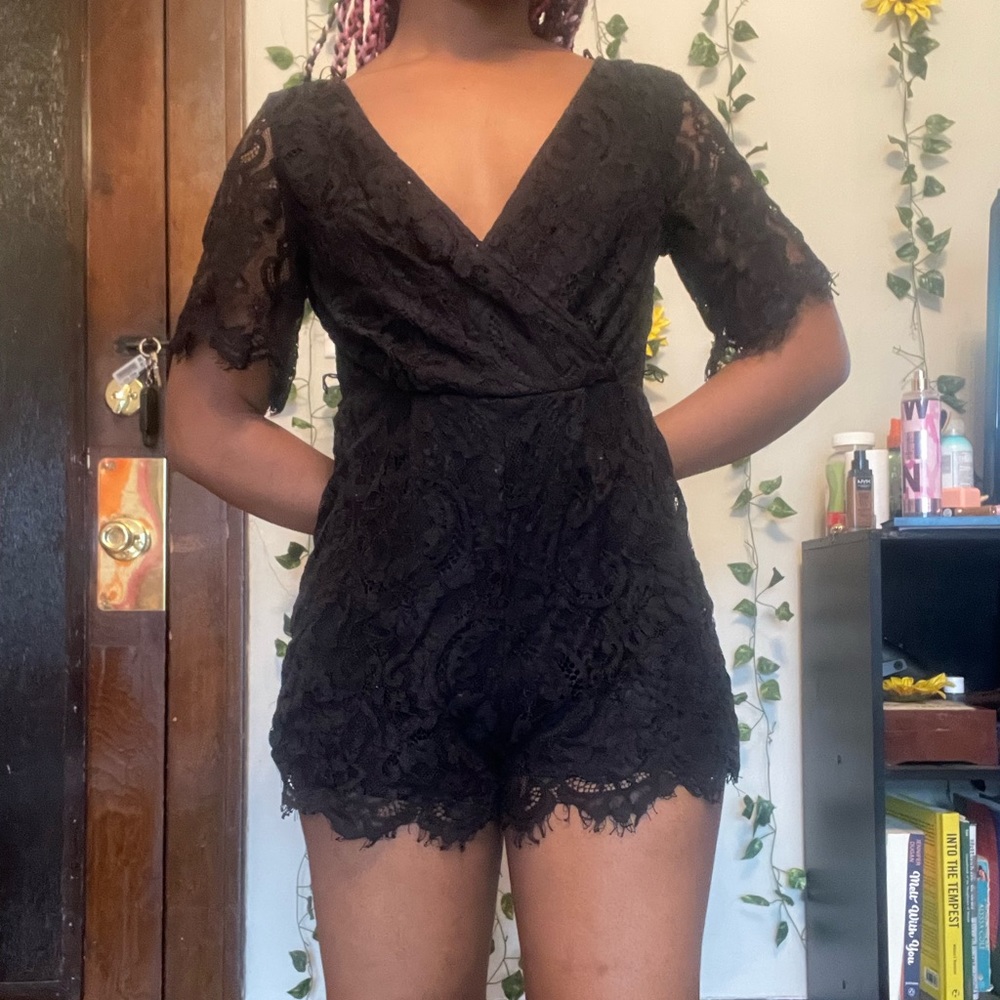 Black lace romper